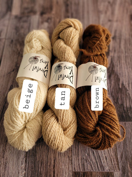 Beige - Alpacalyptic - Worsted weight - 2 ply - locally sourced & milled